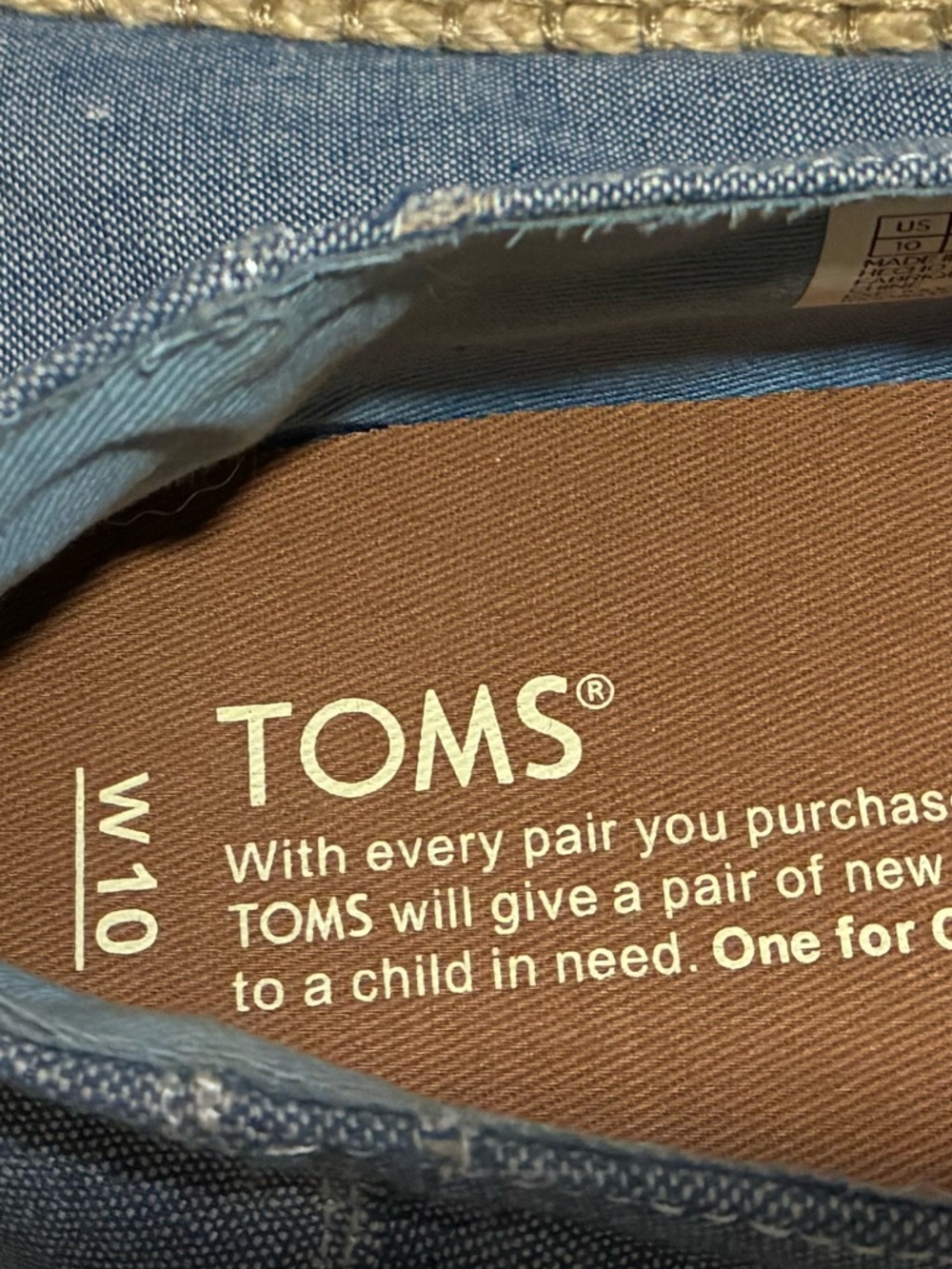 Toms Blue Chambray Denim Espadrille Alpargatas 10 - Picture 11 of 12
